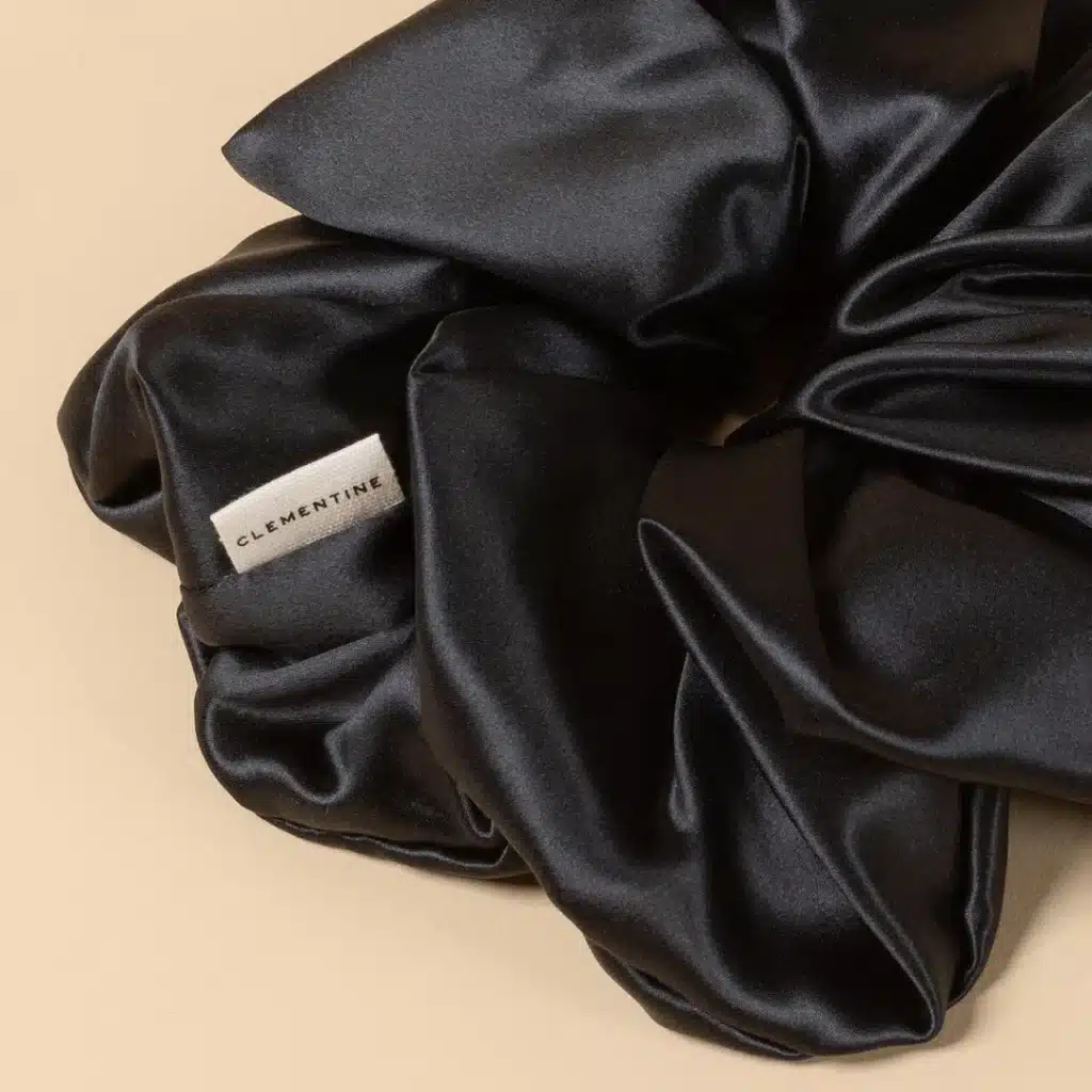 Clementine Sleepwear GOTS Certified Organic Scrunchie black