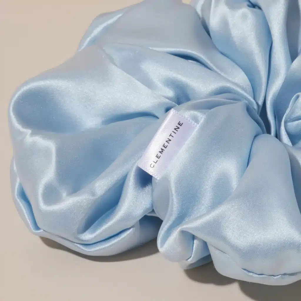 Clementine Sleepwear GOTS Certified Organic Scrunchie blue sky