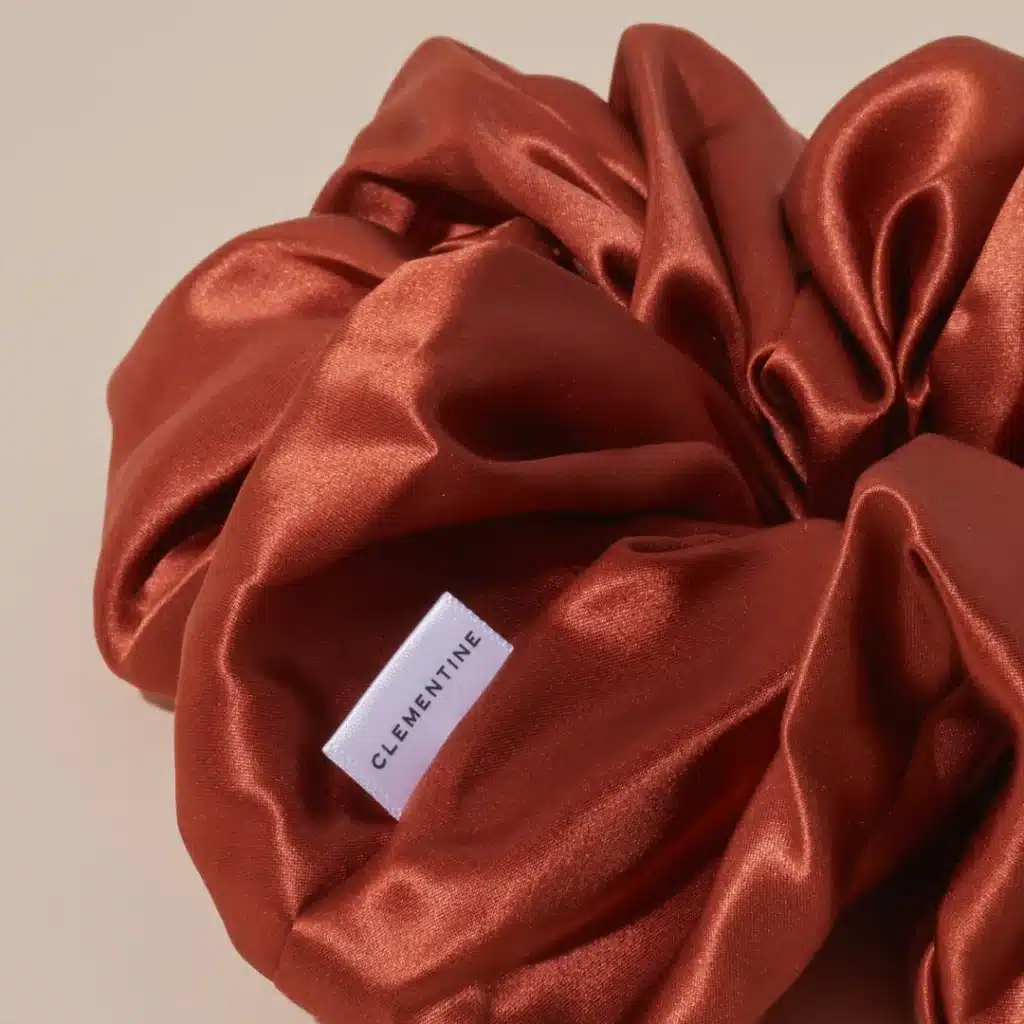 Clementine Sleepwear GOTS Certified Organic Scrunchie red