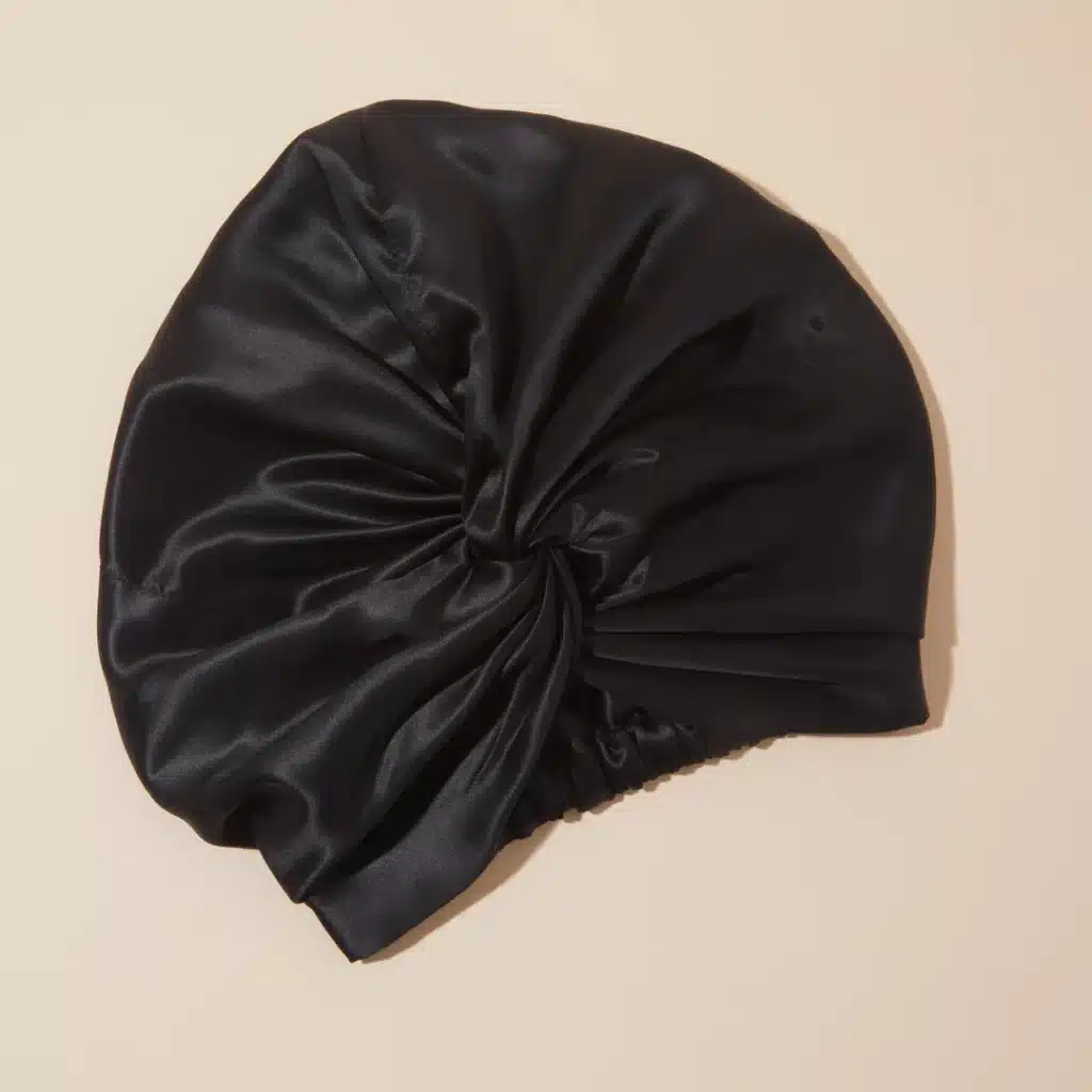 Clementine Sleepwear GOTS Certified Organic Silk Hair Bonnet black