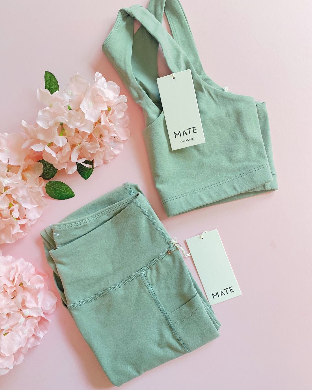Mate The Label Organic Clothing review and promo code, organic cotton leggings and sports bra