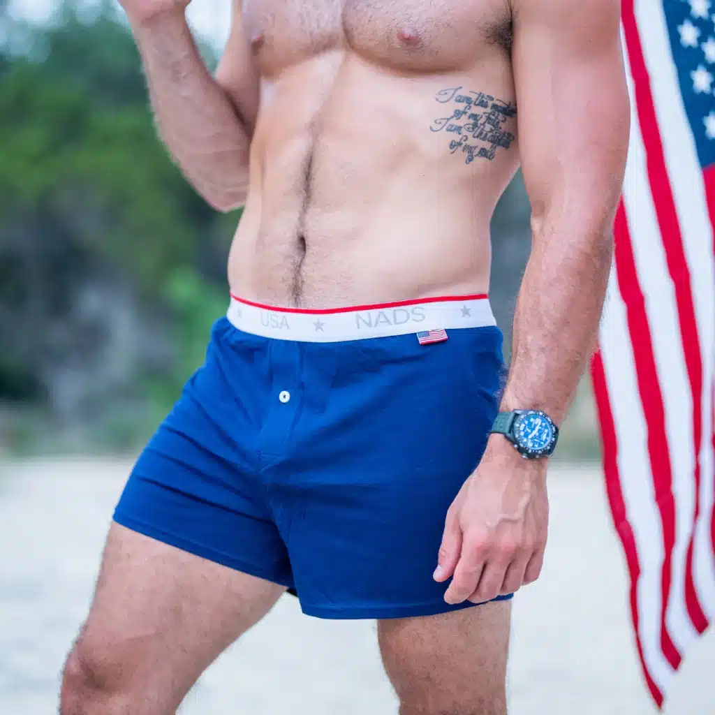 Nads organic boxer for 4th of July, patriotic men underwear