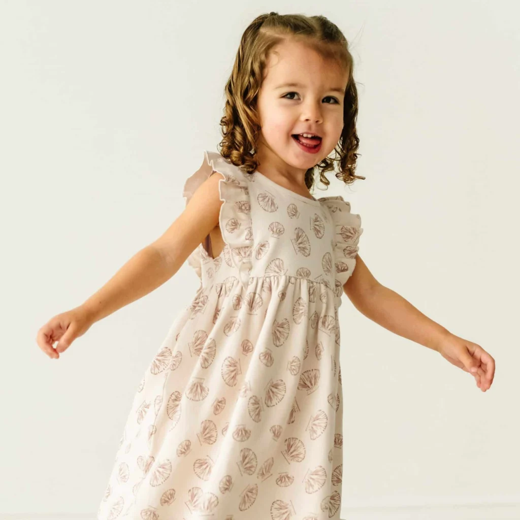 Makemake GOTS Certified Organic Cotton Baby Flutter Dress