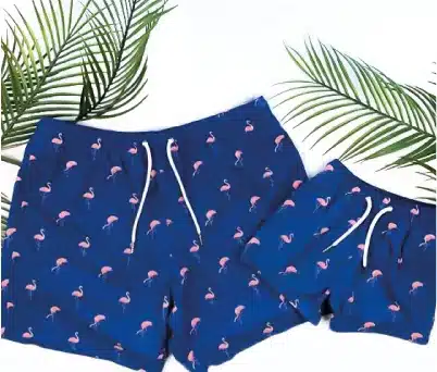 Bermies matching swimwear father and son
