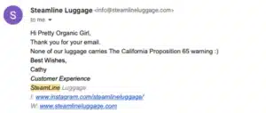SteamLine Ca prop 65