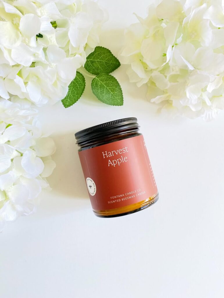 Fontana Organic Candles Harvest Apple, paraffin-free candle