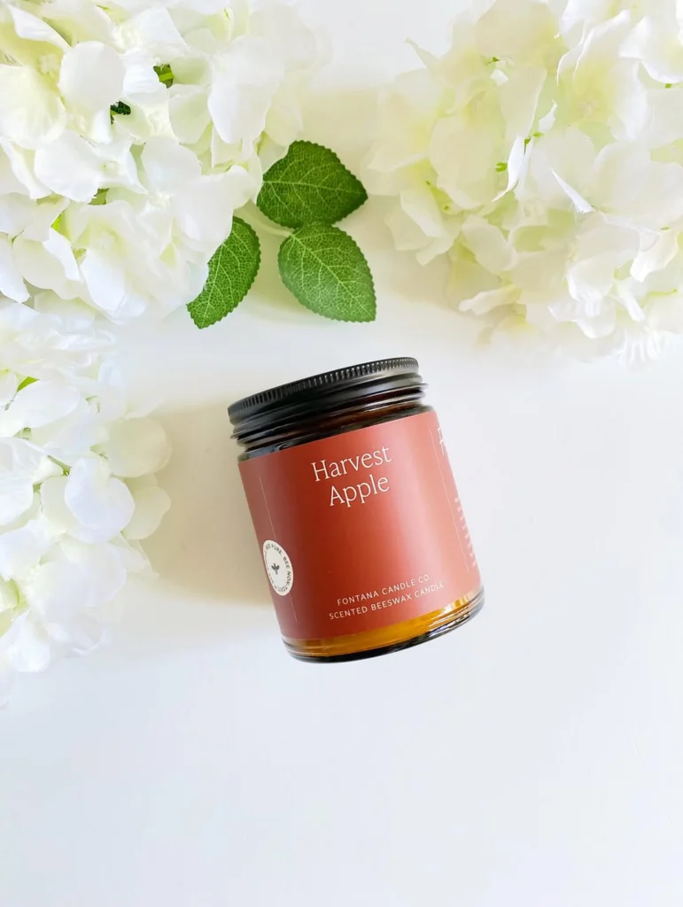 Fontana Organic Candles Harvest Apple, paraffin-free candle