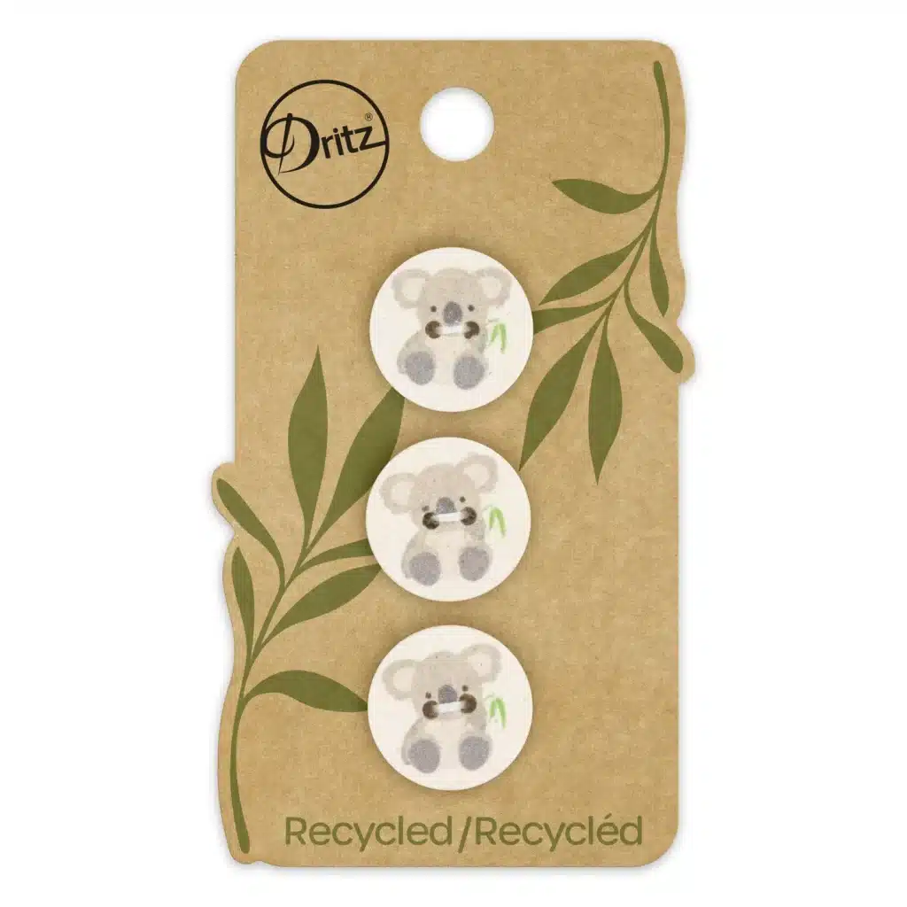 Handicraft sustainable buttons with Koala