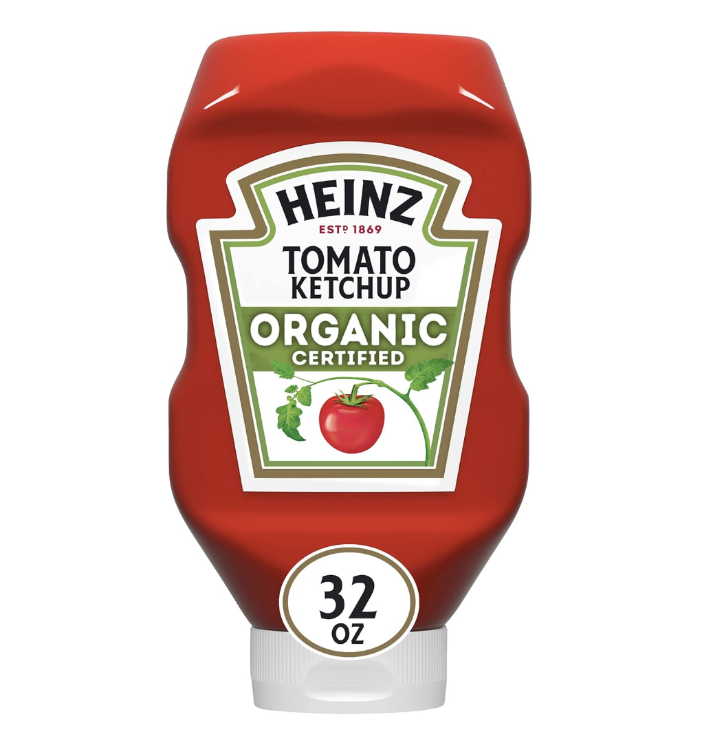 Heinz USDA Certified Organic Tomato Ketchup, PFAS-free, heavy metal-free