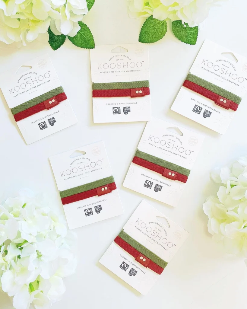 Kooshoo GOTS Certified Organic Christmas Hair Ties, organic stocking stuffers