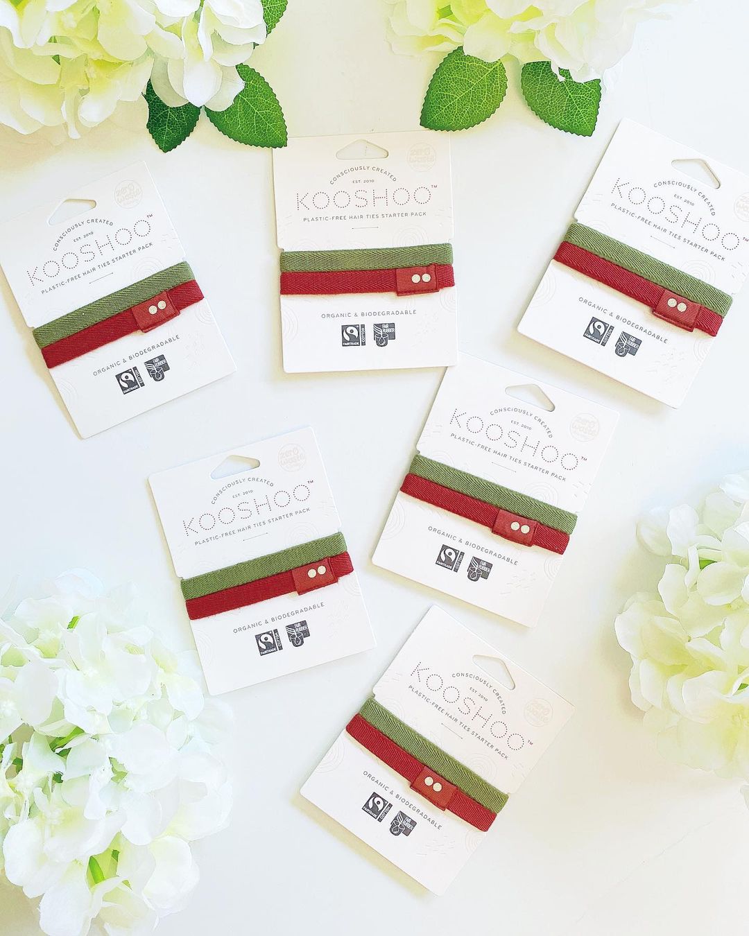 Kooshoo GOTS Certified Organic Christmas Hair Ties, organic stocking stuffers