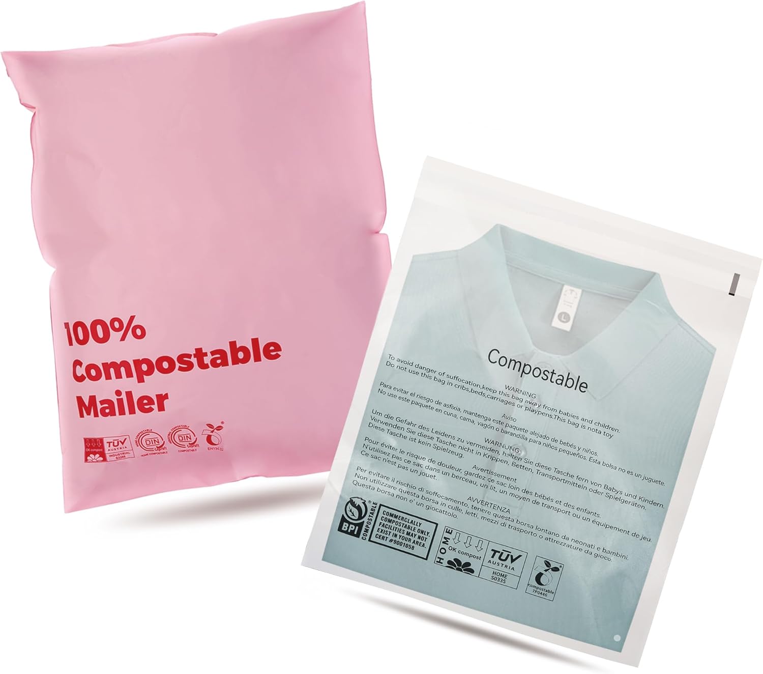 Compostable Mailers Bags, 100% biodegradable