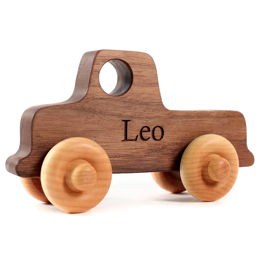 Smiling Tree Toys organic wooden toy truck made in the USA