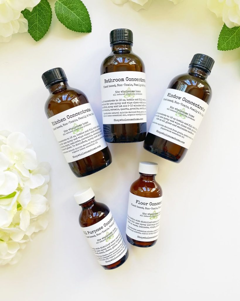 The Wholesome Home Refills, organic cleaning concentrates, plastic-free organic household cleaners