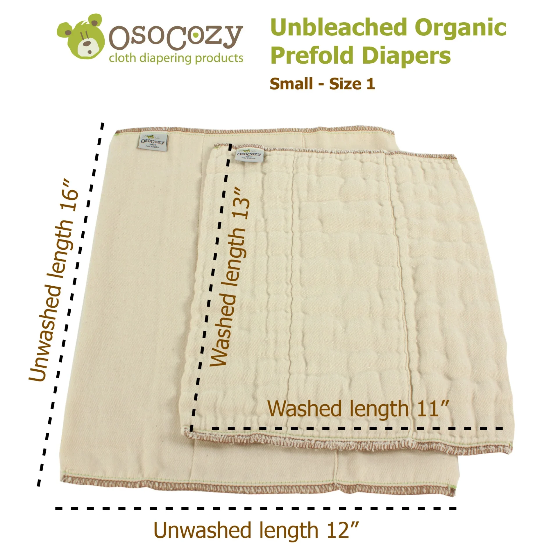 Cloth Diaper Osocozy Organic Prefolds