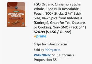 FGO Organic Cinnamon Sticks