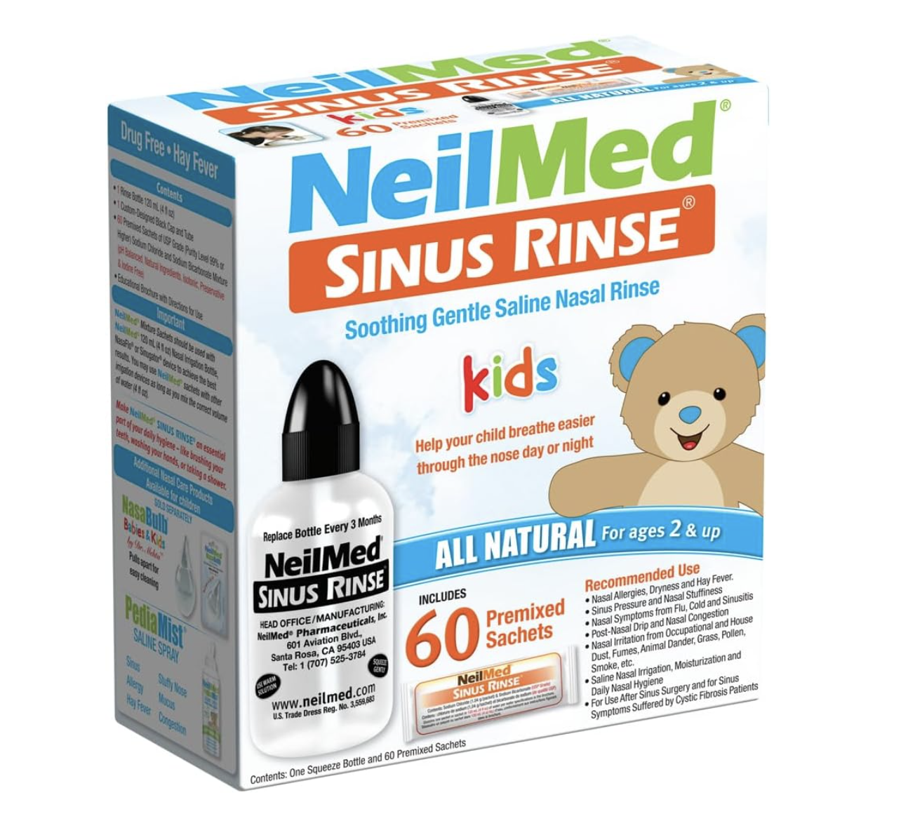 Neilmed's Sinus Rinse, Pediatric, Complete Saline Nasal Rinse Kit