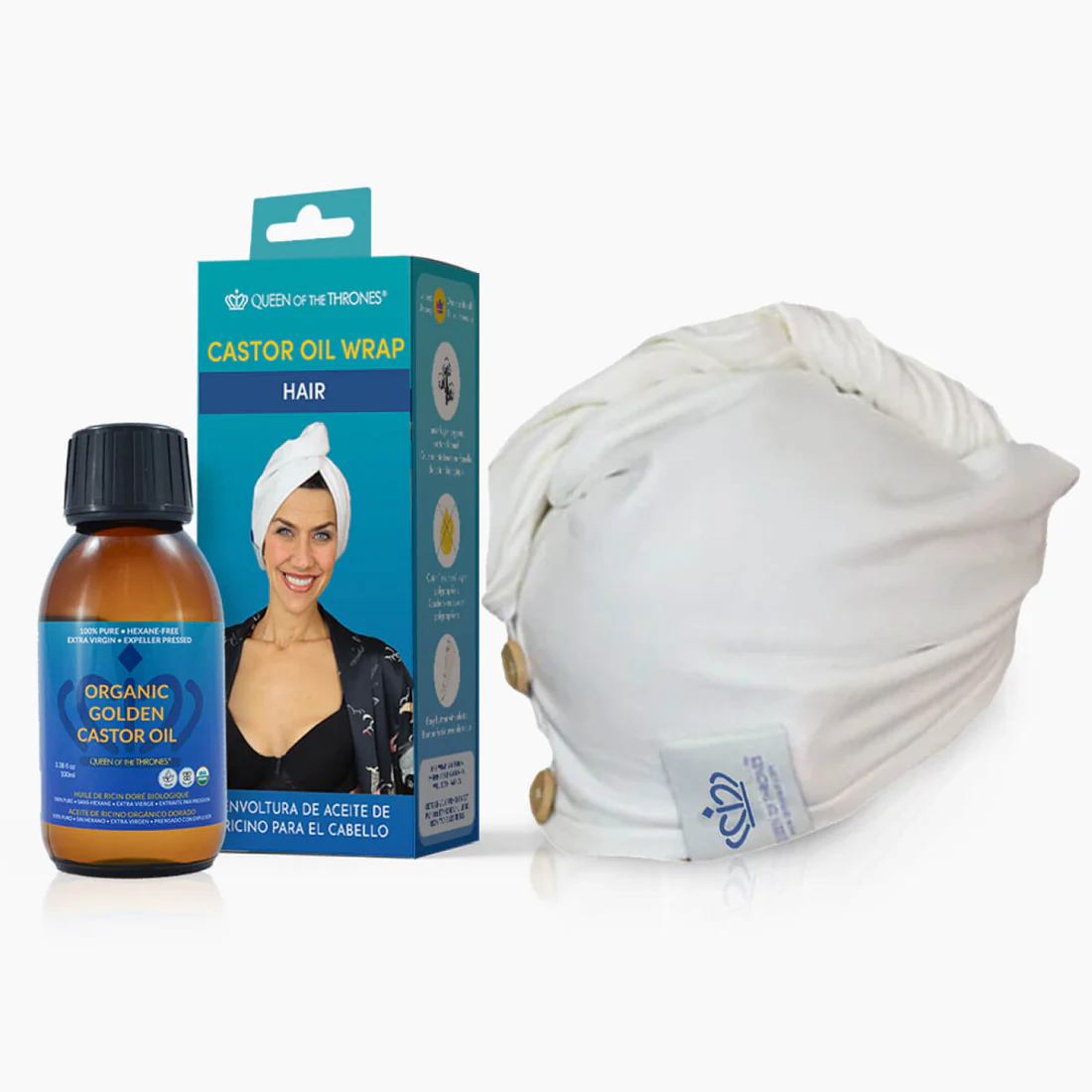Queen of the Thrones Castor Oil Beauty Hair Wrap Bundle