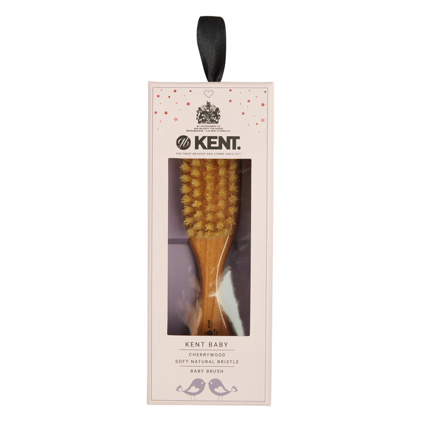 Kent Bristle Cherrywood Baby Hair Brush