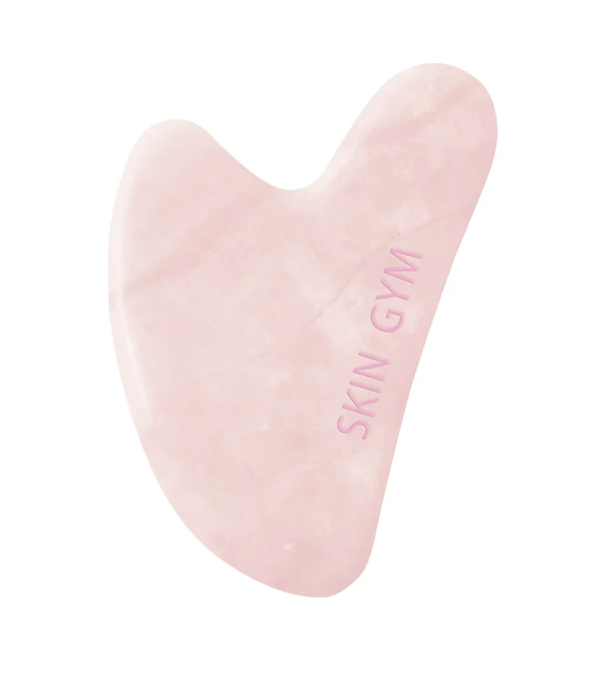 The SKIN GYM Rose Quartz Crystal Sculpty Heart Gua Sha Tool