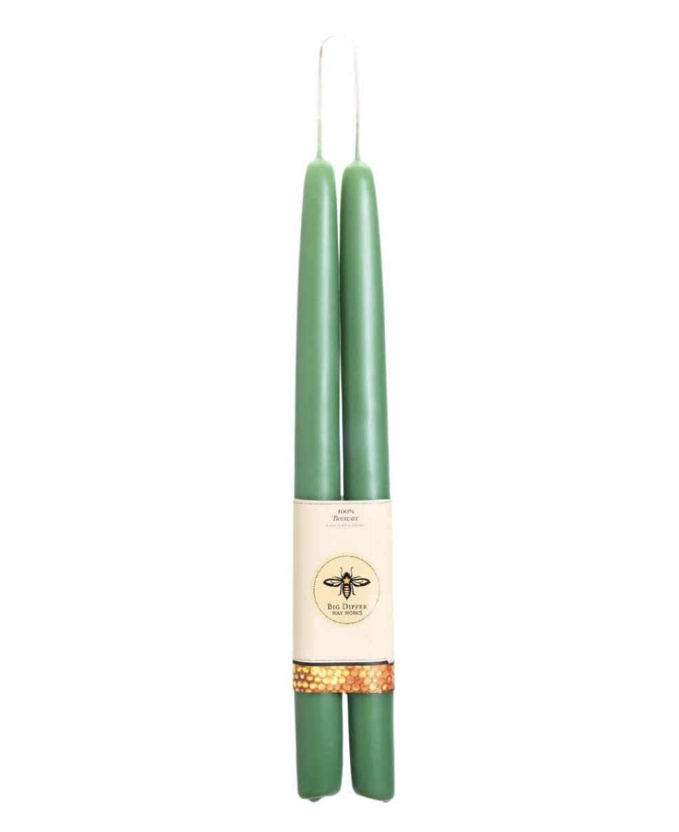 Big Dipper Wax Works Beeswax Organic Green Taper Candles