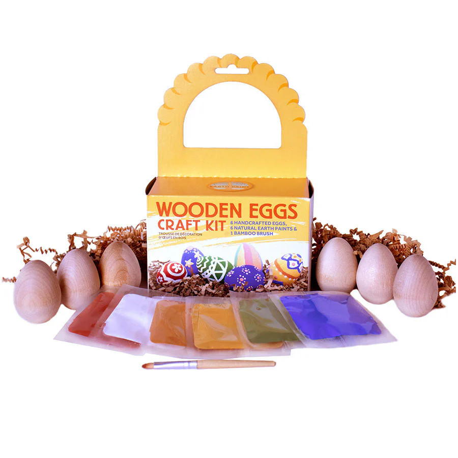 Natural Earth Paint Wooden Eggs Craft Kit