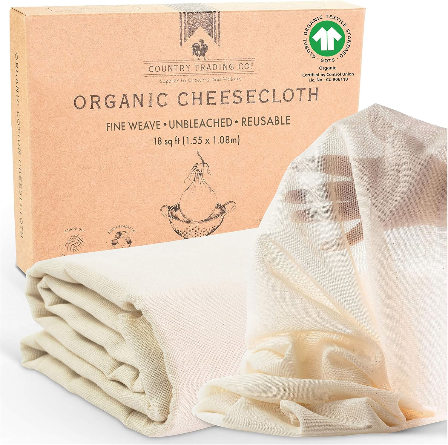 Organic Unbleached Cotton Cheesecloth