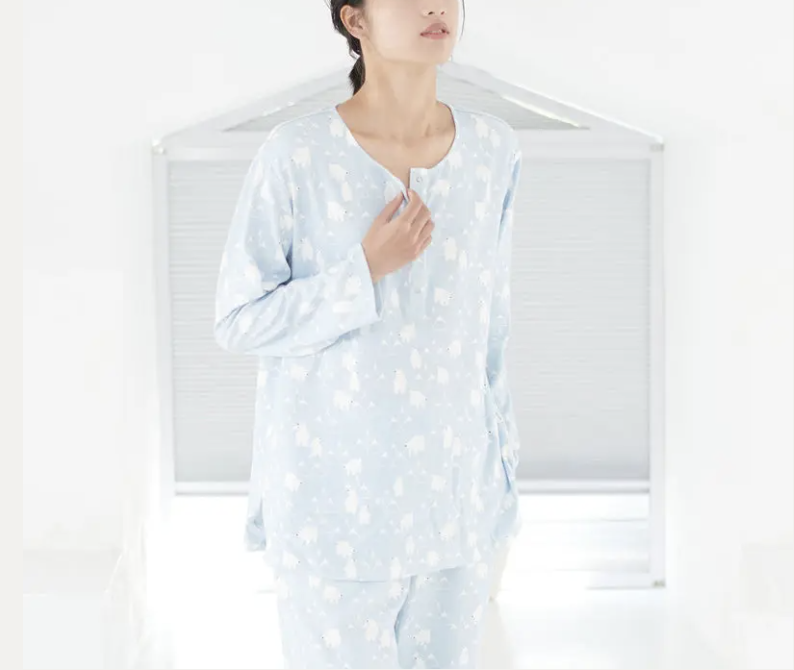 Nest Designs Organic Cotton Women's Long Sleeve Nursing PJ Set