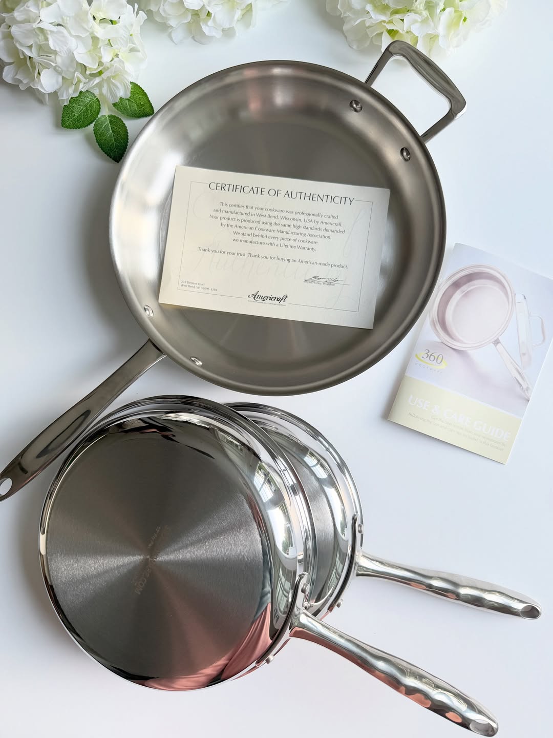 360 Cookware stainless steel pan set
