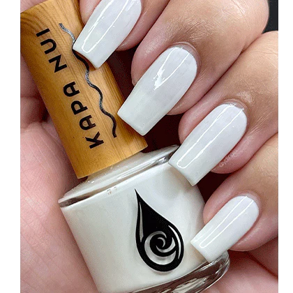Kapa Nui organic white Nail Polish, patriotic