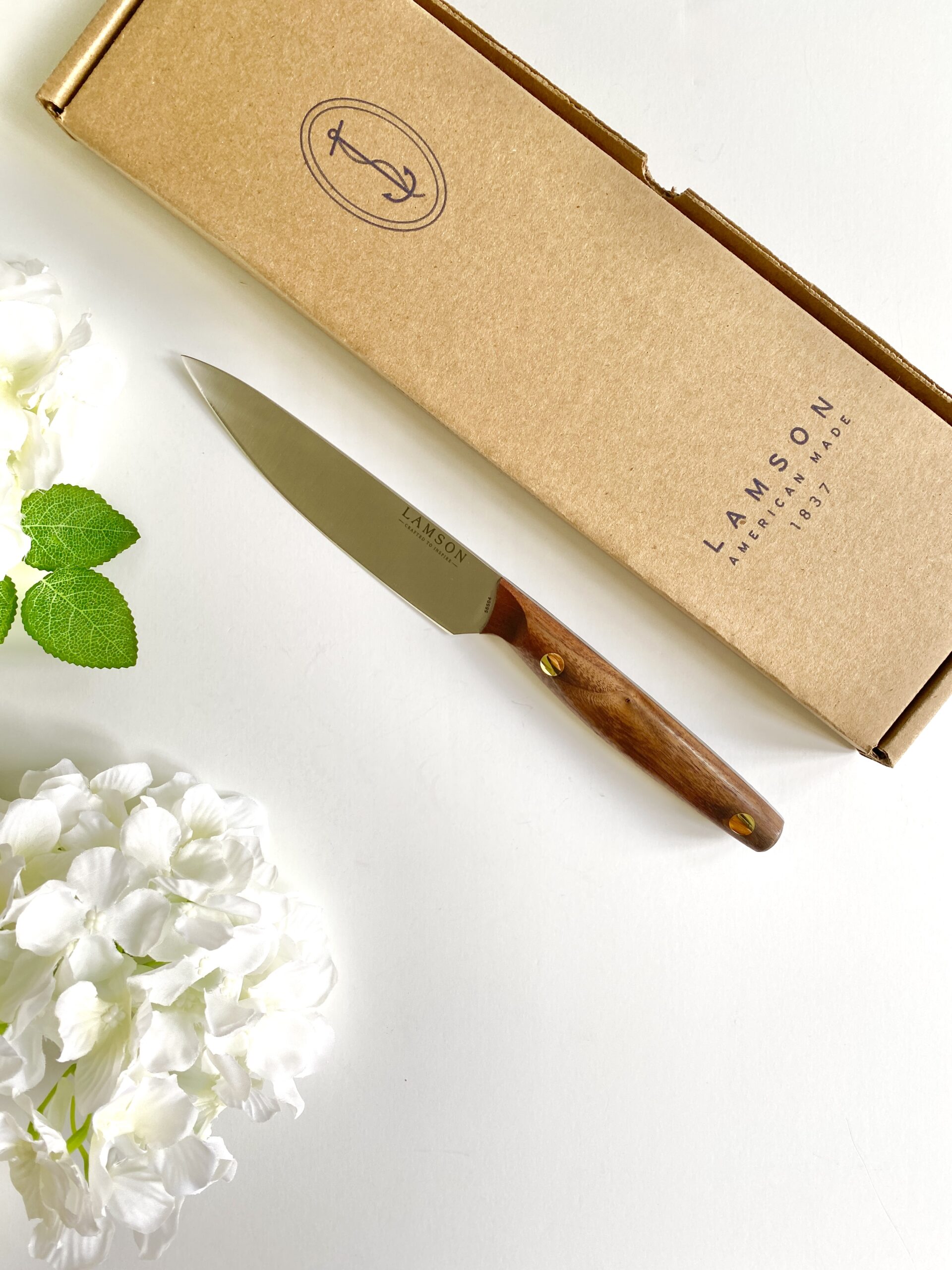 Lamson organic knife, made in the USA, natural material