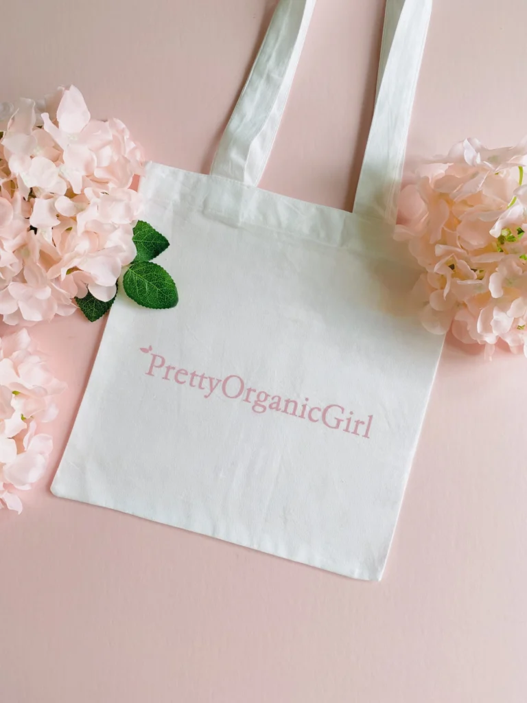 PrerttyOrganicGirl organic tote bag, GOTS cotton