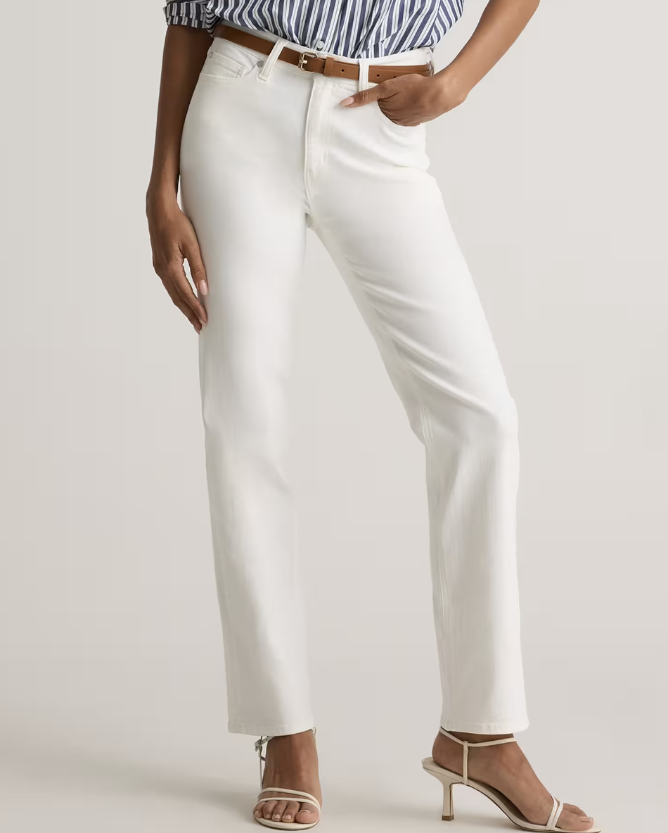 Quince Organic White Jeans