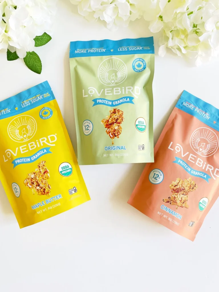 Lovebird organic granola, stevia-free, no natural-flavors, no seed oils