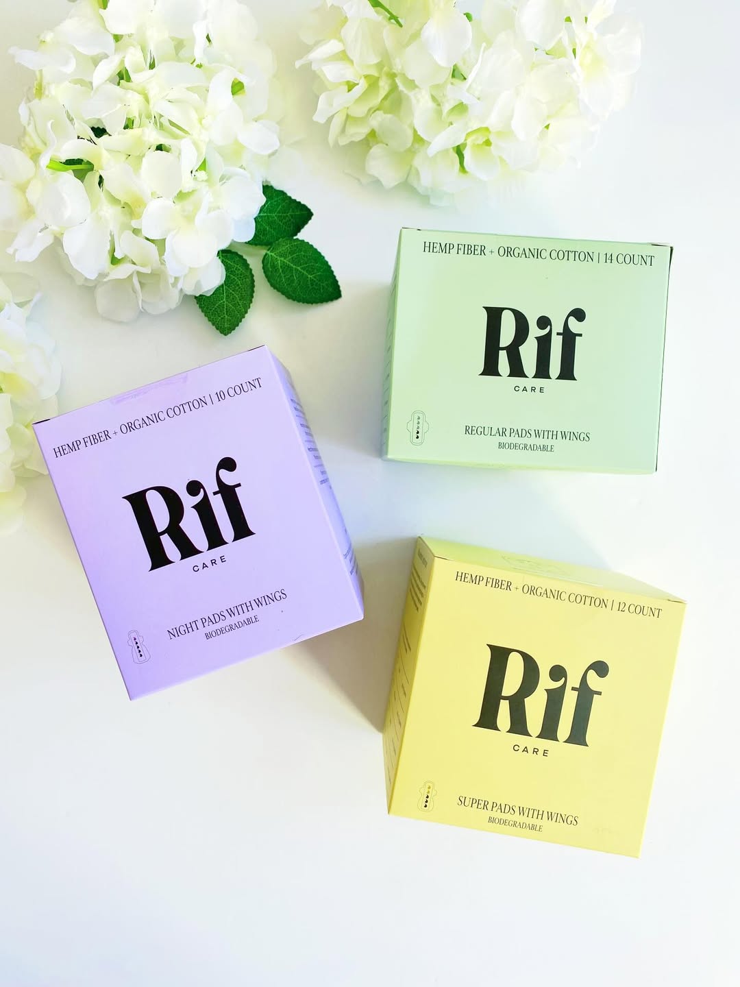 Rif organic cotton pads with wings