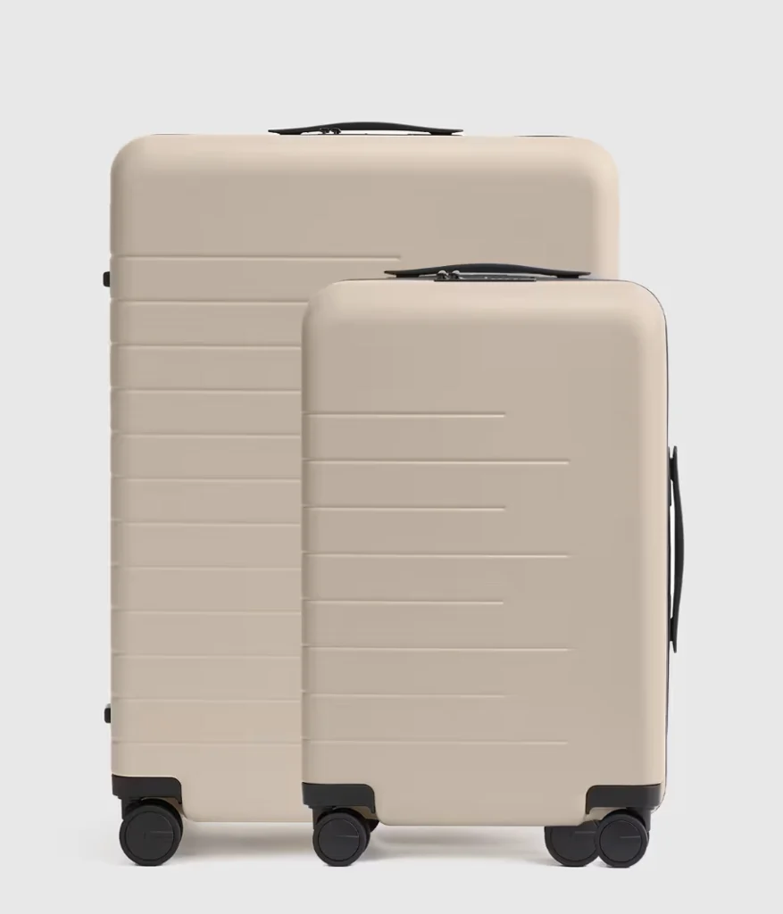 Quince luggage, PFAS-free, CA prop 65 warning-free