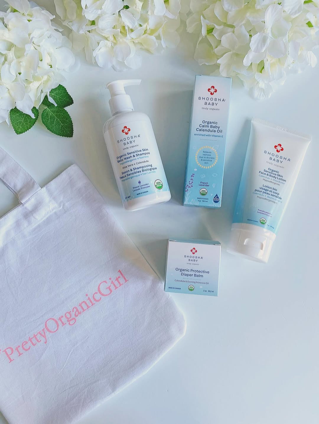 Shoosha Organic baby skincare bundle