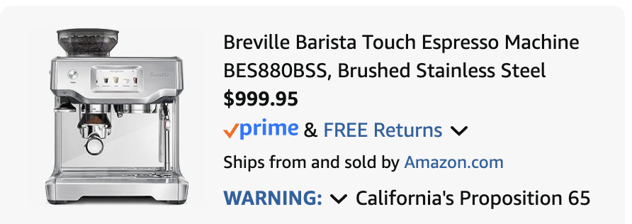 Breville Barista Touch Espresso Machine
