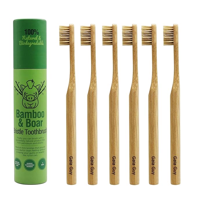 Gaia Guy Natural Bristle Bamboo Toothbrush