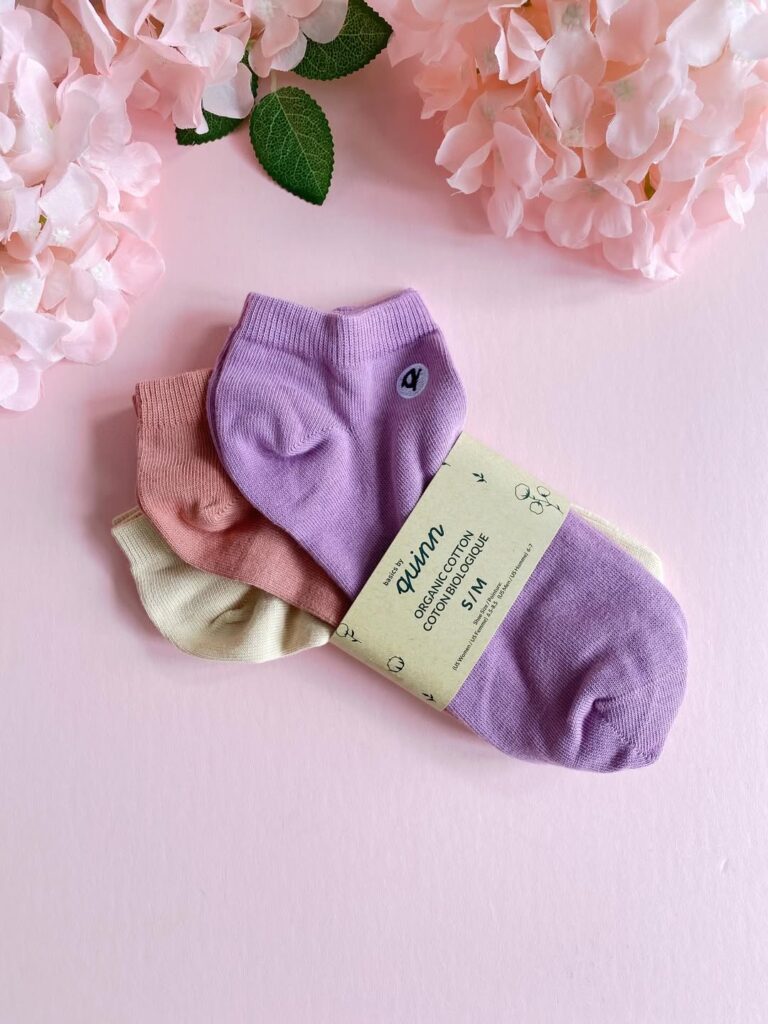 Q for Quinn Organic pink socks review and promo code