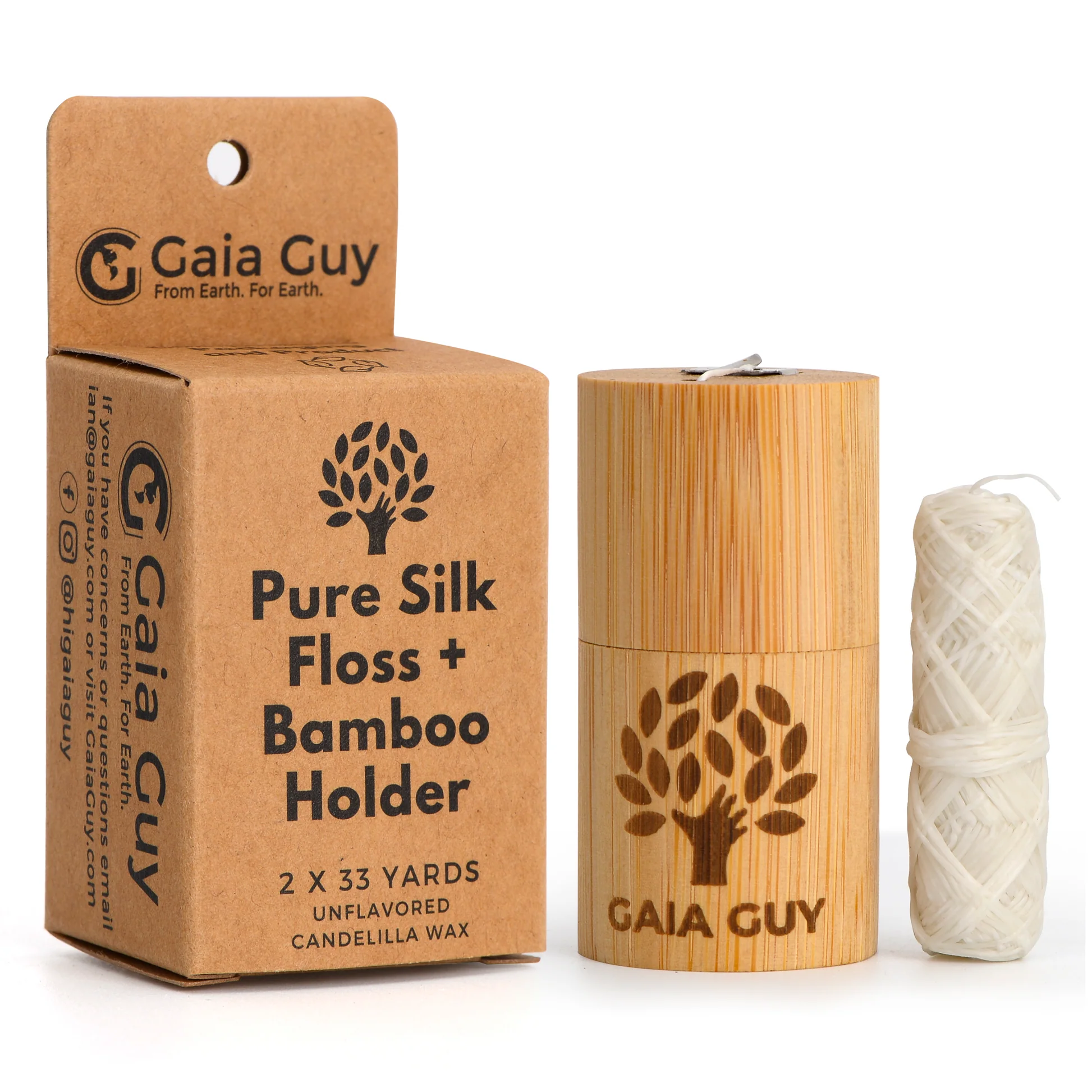 Gaia Guy Natural Unflavored Silk Dental Floss