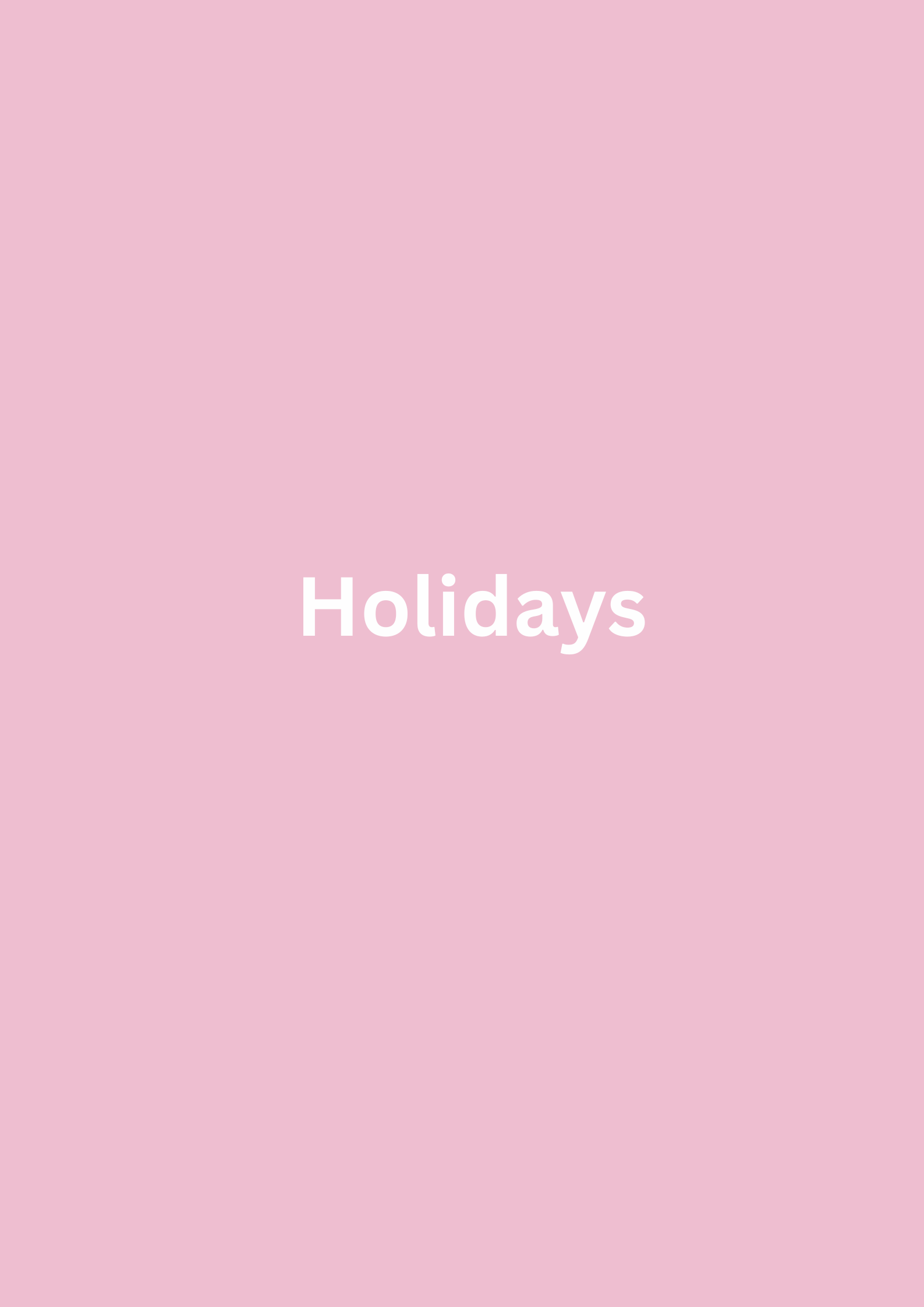 POG holidays