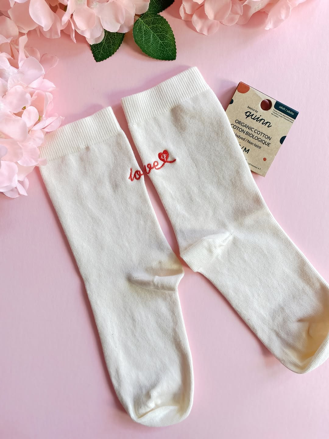 Q for Quinn Valentine's Day GOTS Organic cotton socks