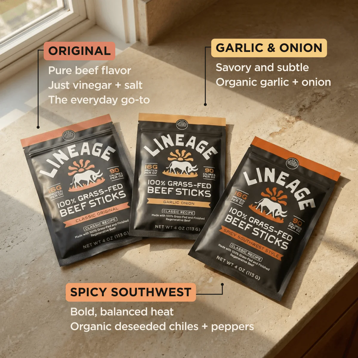 Lineage grass-fed beef sticks review