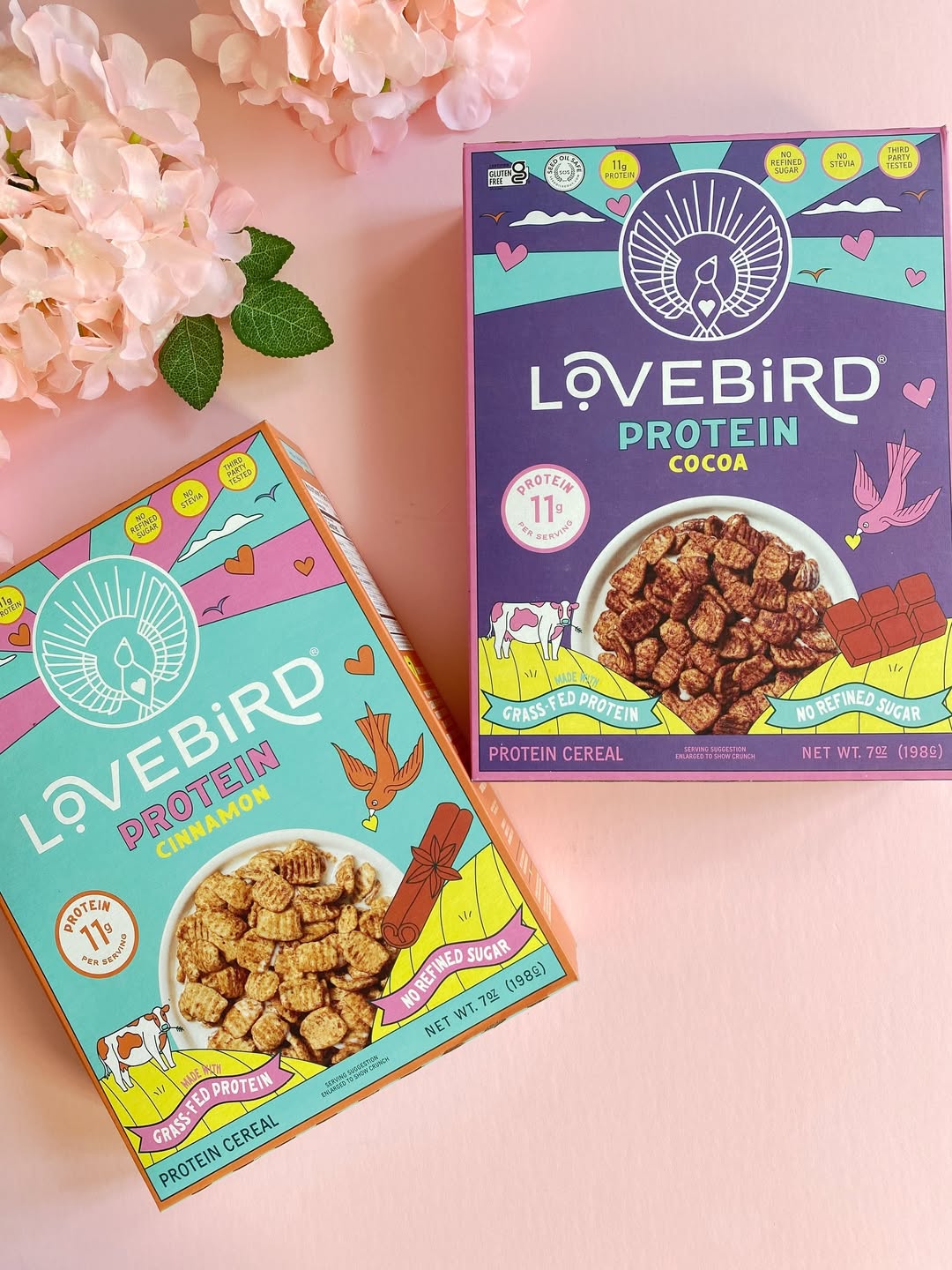 LoveBird Organic Cereals, high protein cereals