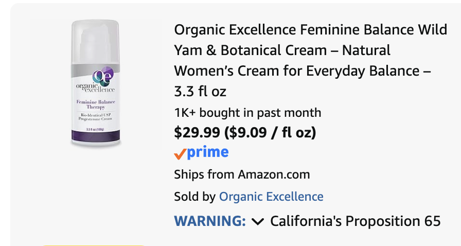 Organic Excellence Feminine Balance Wild Yam & Botanical Cream review