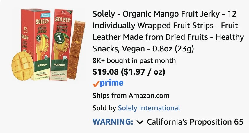 Solely - Organic Mango Fruit Jerky review