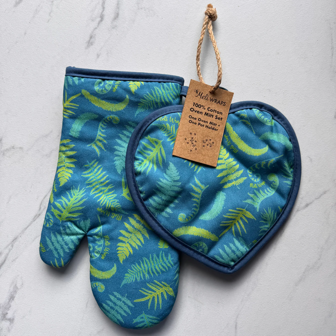 Meli Wraps Organic Pot Holder and Oven Mitt