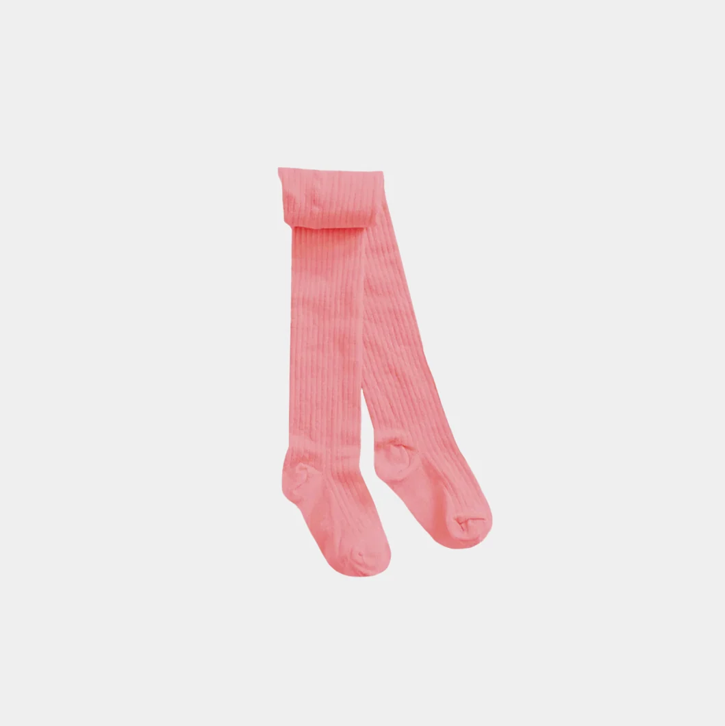 Q for Quinn Ribbed Cotton Kids Tights - 98% Organic Cotton