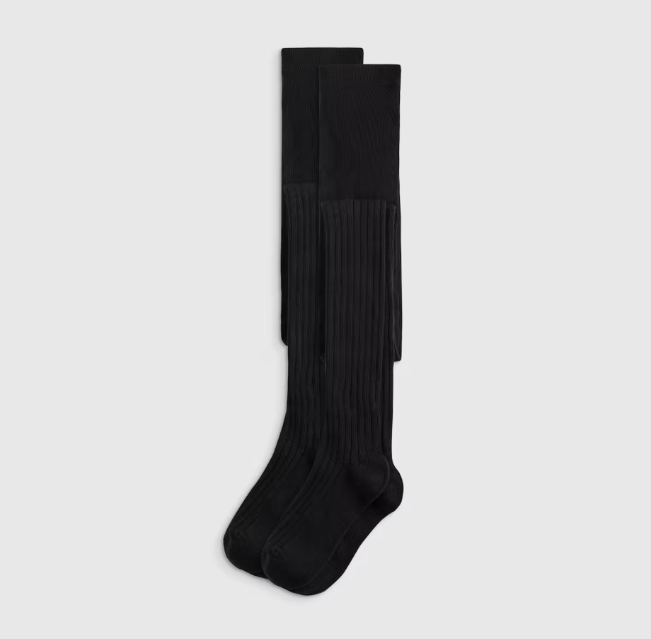 Quince certified organic cotton tights black